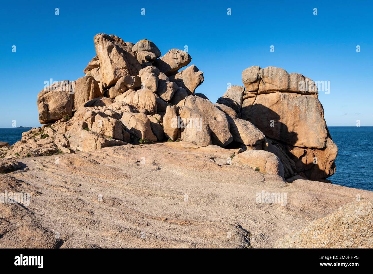 Pink Rocks France France, Cotes d'Armor, pink granite coast, Perros Guirec, rocks Stock ...