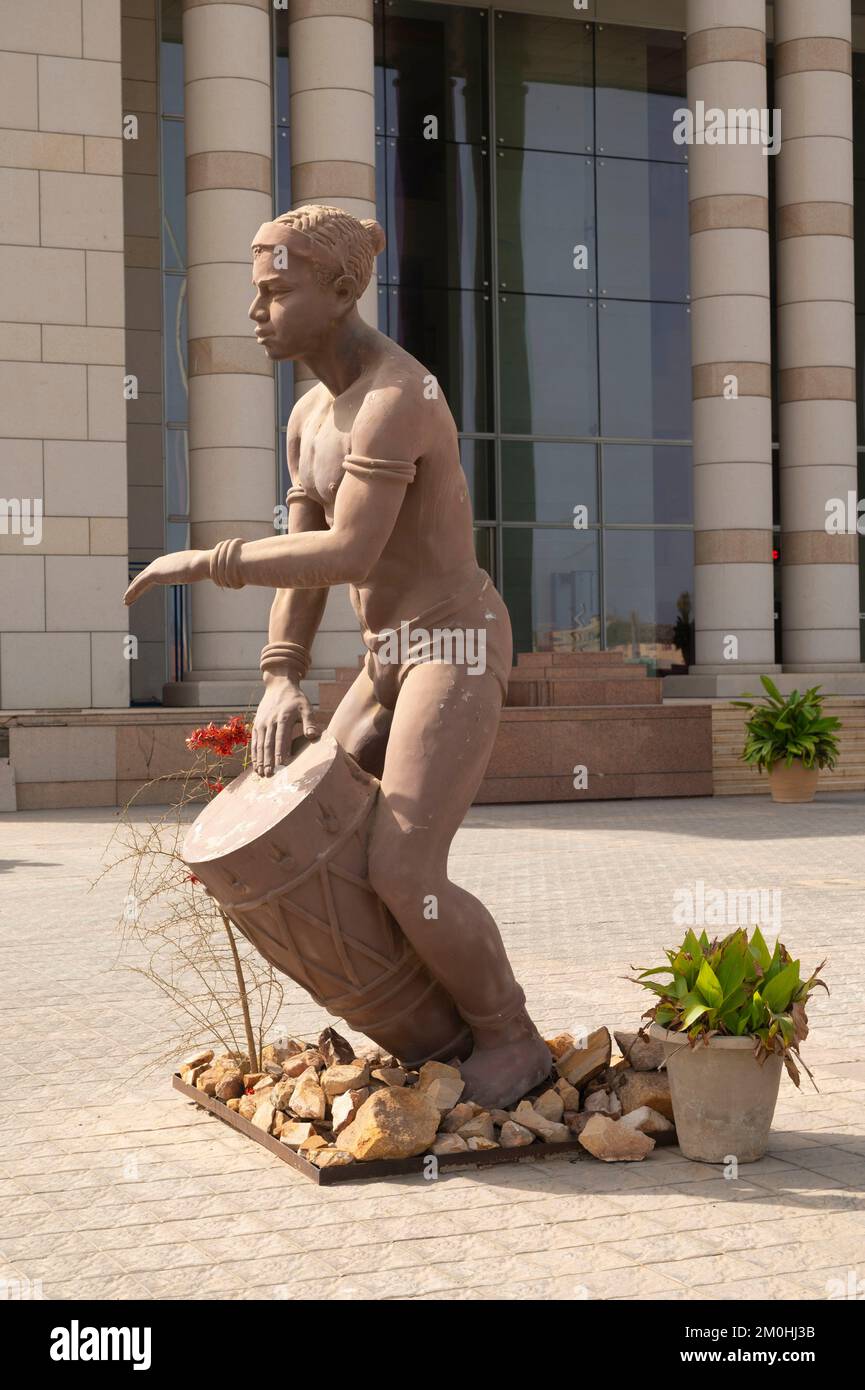 Senegal, Dakar, National grand theatre, statue Stock Photo Alamy