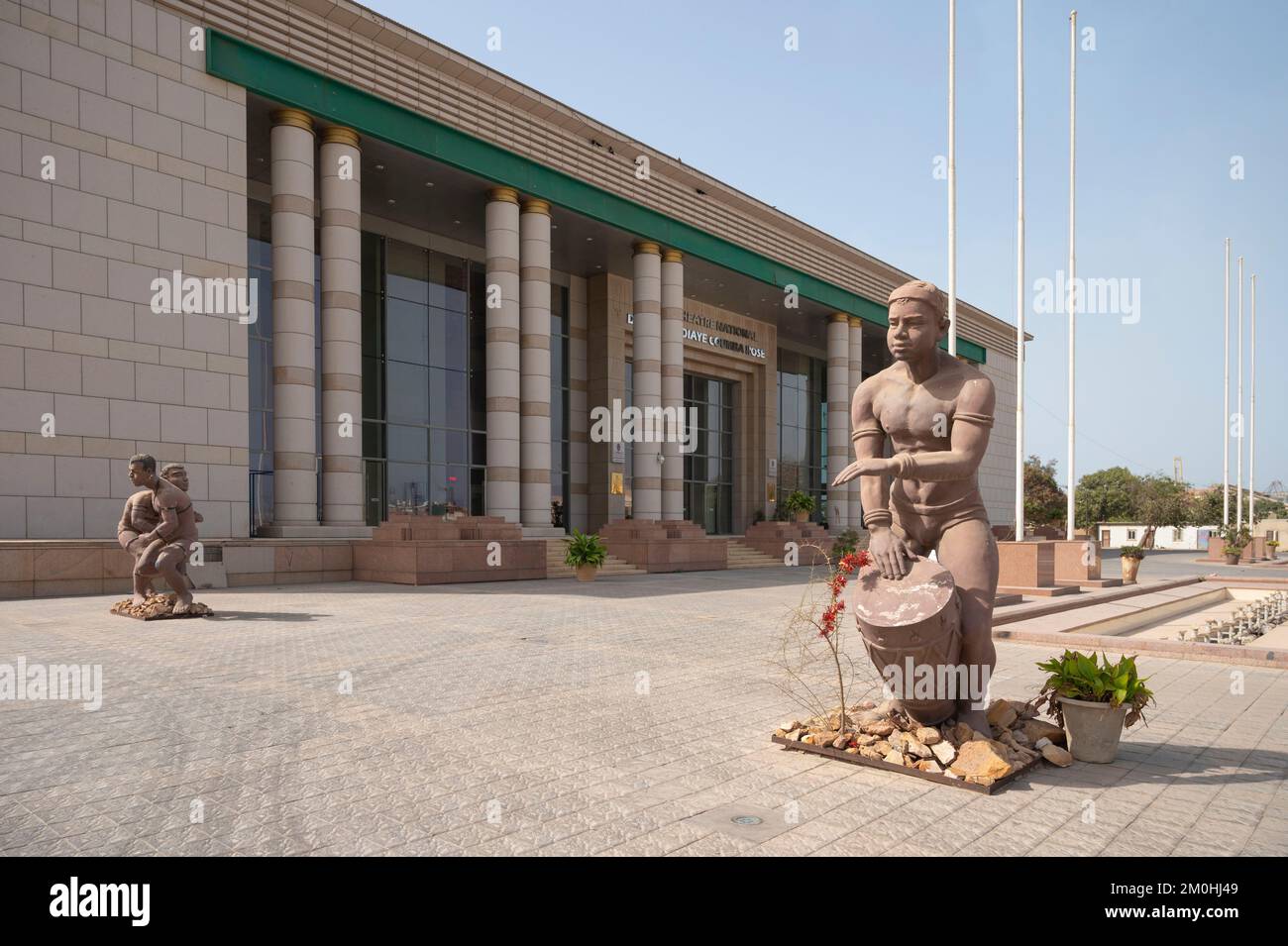 Senegal, Dakar, National grand theatre, statue Stock Photo Alamy