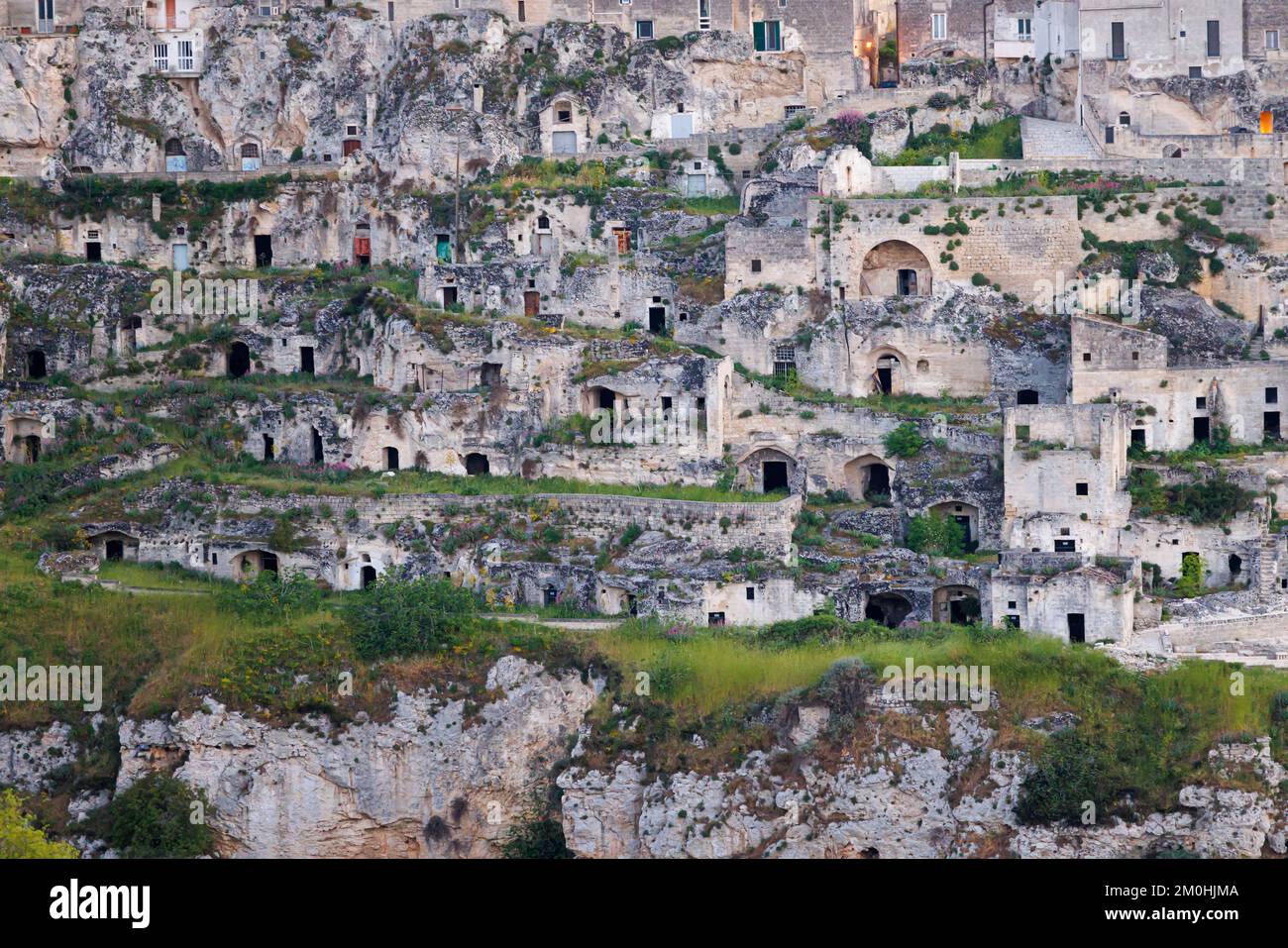 Italy, Basilicata, Matera, The Sassi and the park of the rupestrian churches listed as World Heritage by UNESCO, Sasso Caveoso Stock Photo