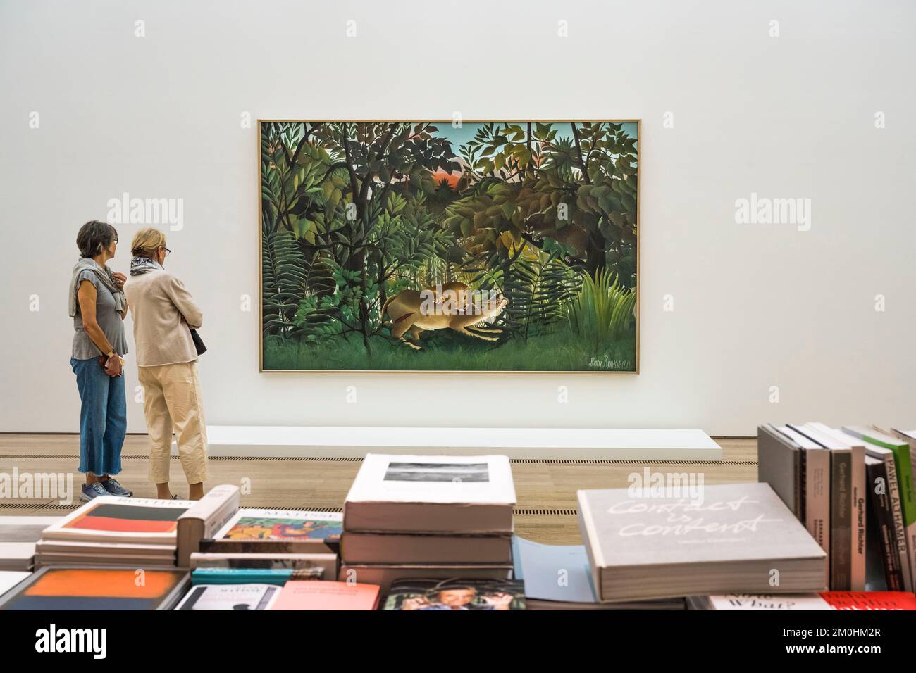 Switzerland, Basel, Riehen, Beyeler Foundation, The hungry lion throws itself on the antelope of the painter Henri Rousseau Stock Photo