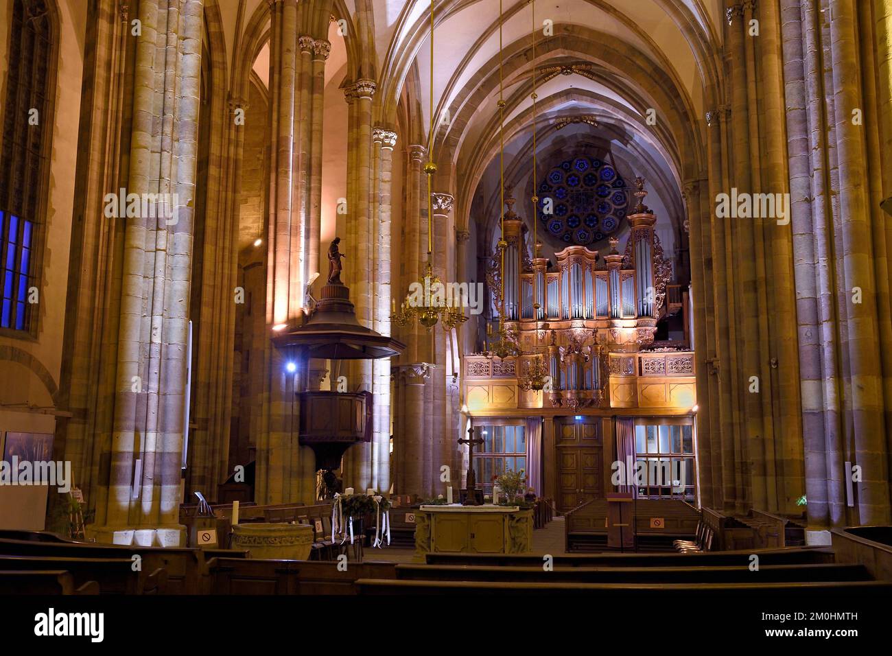 France, Bas Rhin, Strasbourg, old town listed as World Heritage by UNESCO, the Protestant church of Saint-Thomas, Jean-Andr? Silbermann organ (1740) Stock Photo