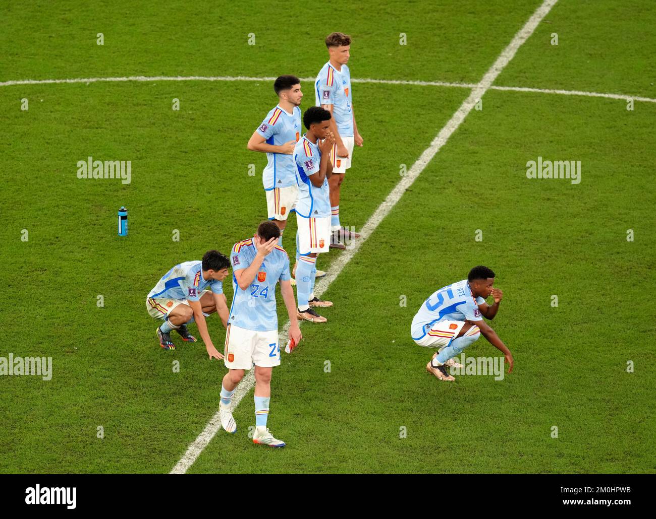 Spain Players Appear Dejected After Losing The Penalty Shoot Out After