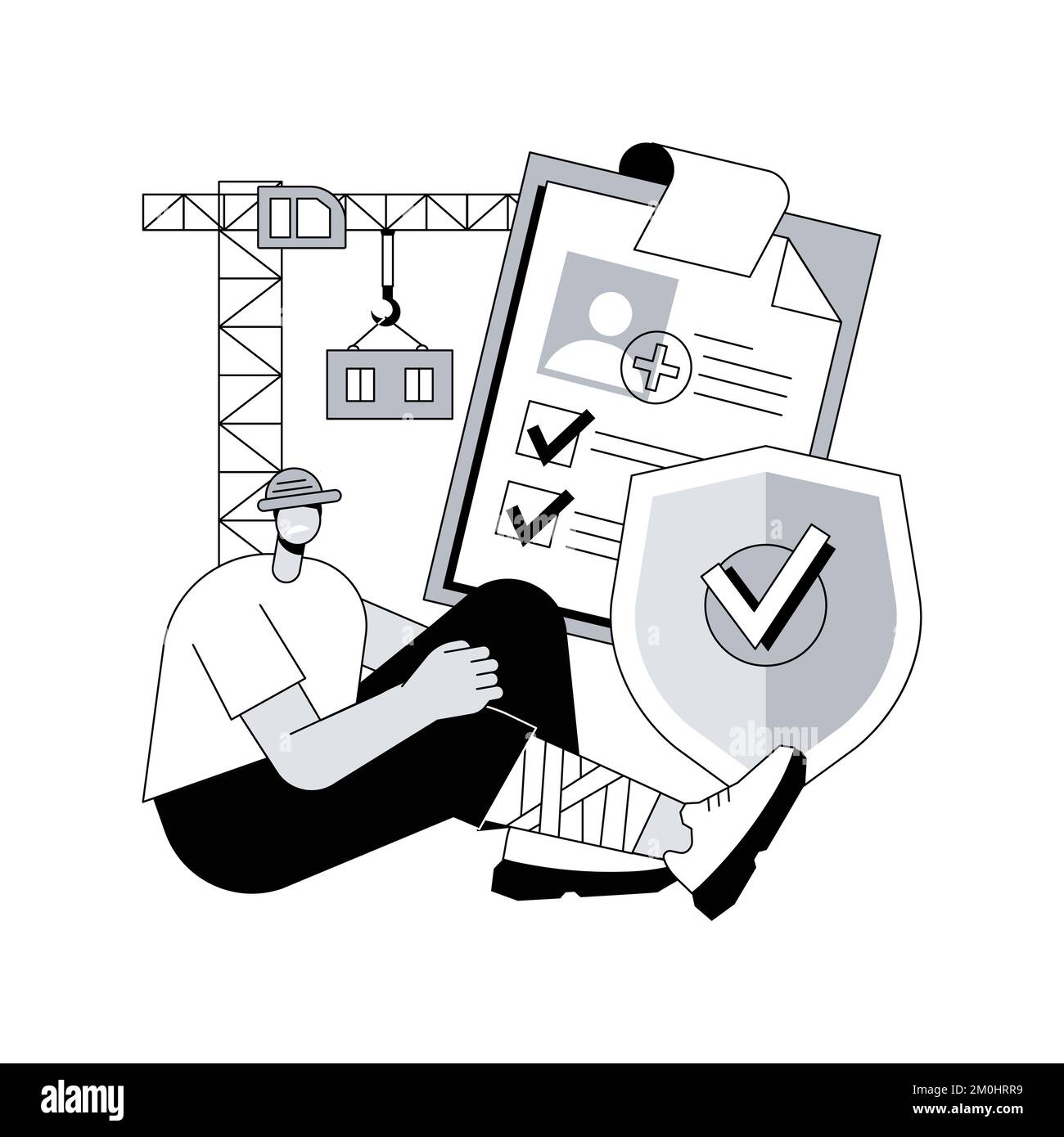 Occupational accident insurance abstract concept vector illustration