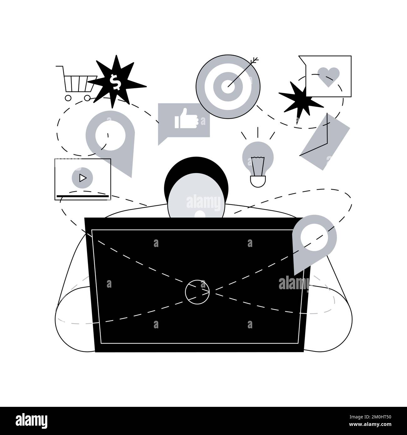 addiction abstract concept vector illustration. Reallife