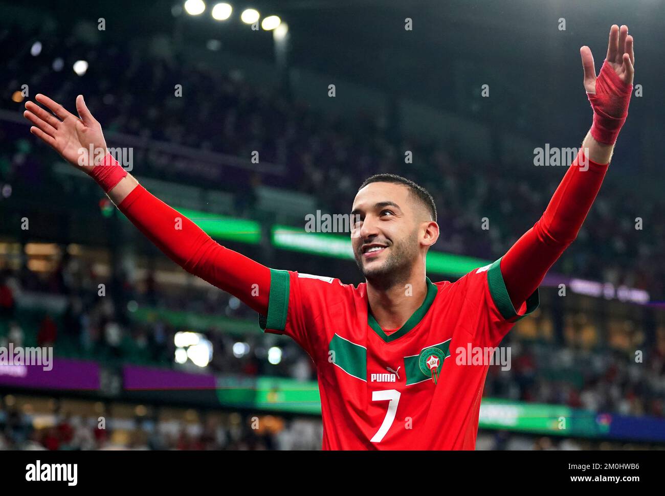 Download wallpapers Hakim Ziyech, portrait, Morocco national football team,  midfielder, Moroccan footba…