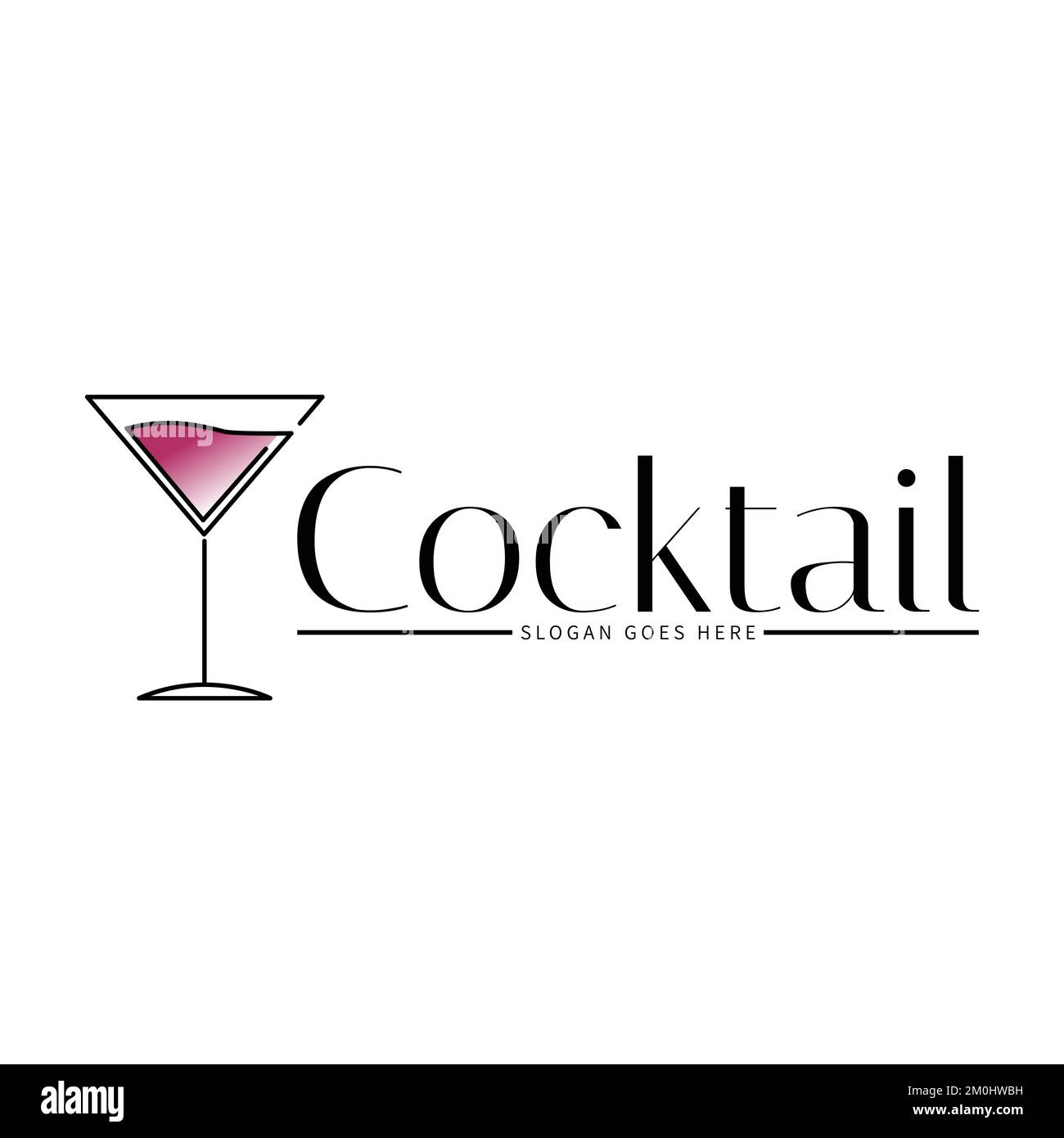 Cocktail logo design vector vintage. alcohol drink icon. cocktail glass vector retro design template Stock Vector