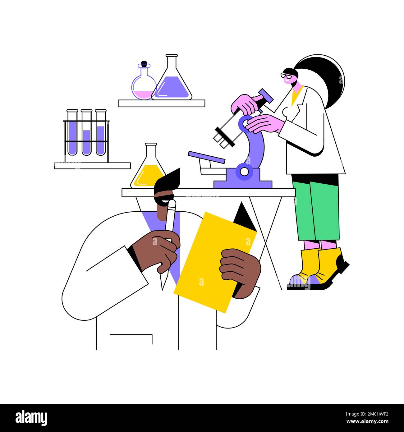 Laboratory Course Isolated Cartoon Vector Illustrations Professor 