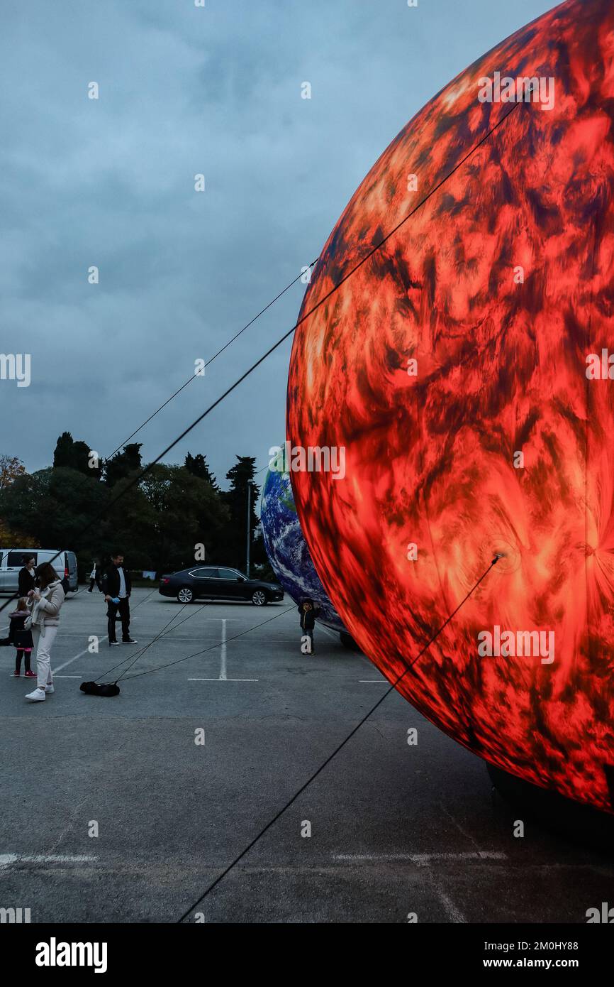 Exhibition of inflatable models of the Earth and the Sun from the Brno