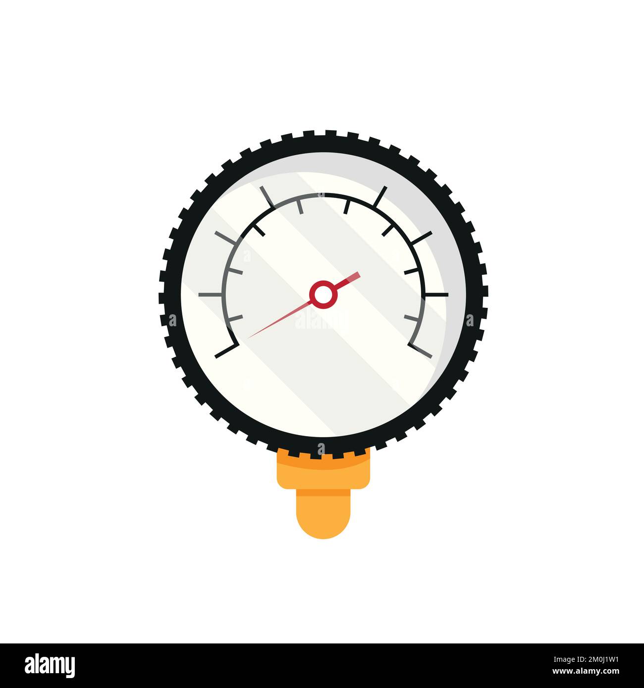 Tire fitting. Pump, car wheel and tire pressure gauge in flat design