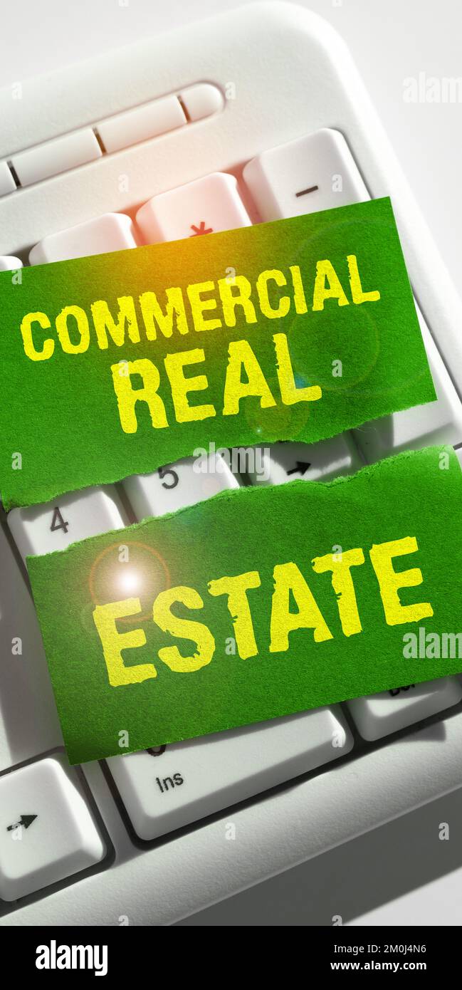 Sign displaying Commercial Real Estate. Business idea Property
