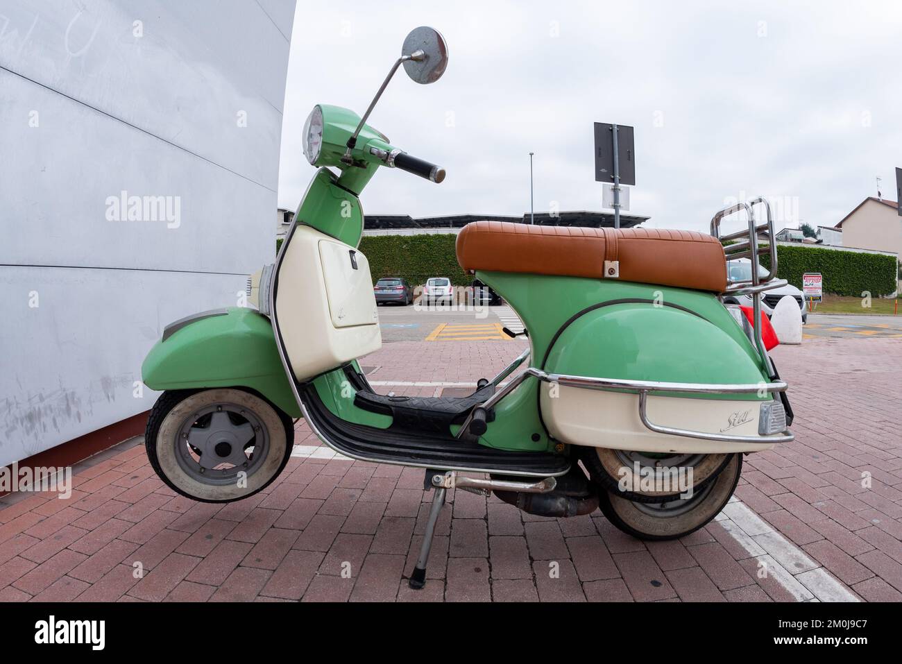 Bra, Cuneo, Italy - November 30, 2022: LML Star is a scooter model derived from the piaggio vespa produced by the Indian motorcycle manufacturer LML L Stock Photo