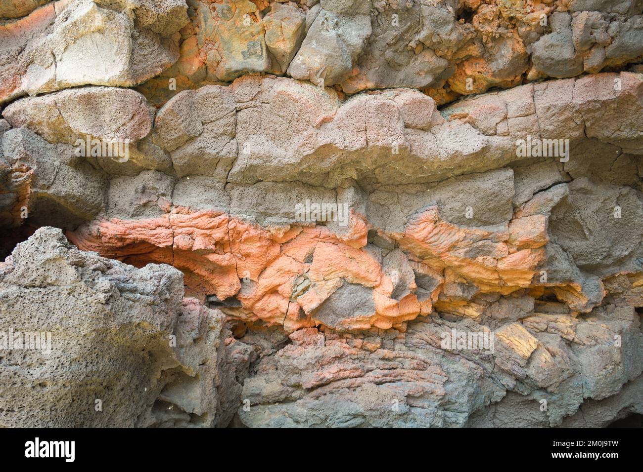 Detail of the shapes and colors of the lava rocks in Lanzarote Stock Photo