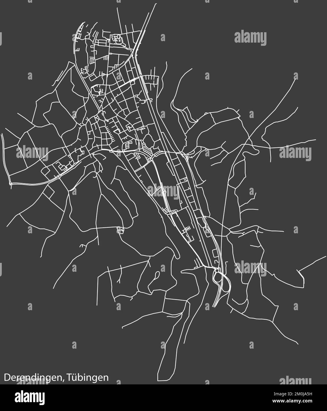 Street roads map of the DERENDINGEN DISTRICT, TÜBINGEN Stock Vector Image & Art Alamy