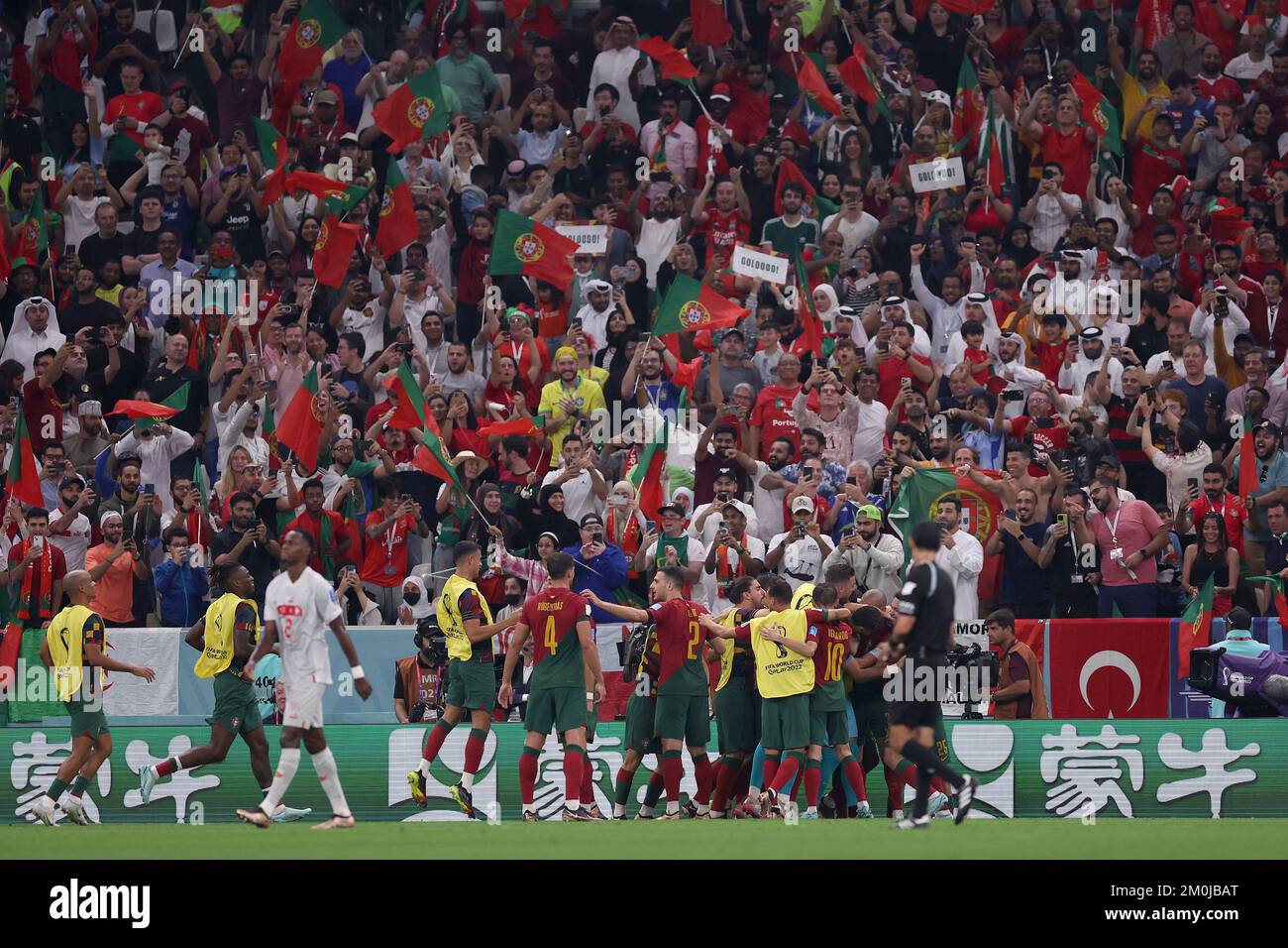 Pepe of Portugal celebrates a goal during the FIFA World Cup Qatar 2022 Round of 16 match between Portugal and Switzerland at Lusail Stadium on December 6, 2022 in Lusail City, Qatar.   Photo: Igor Kralj/PIXSELL Stock Photo