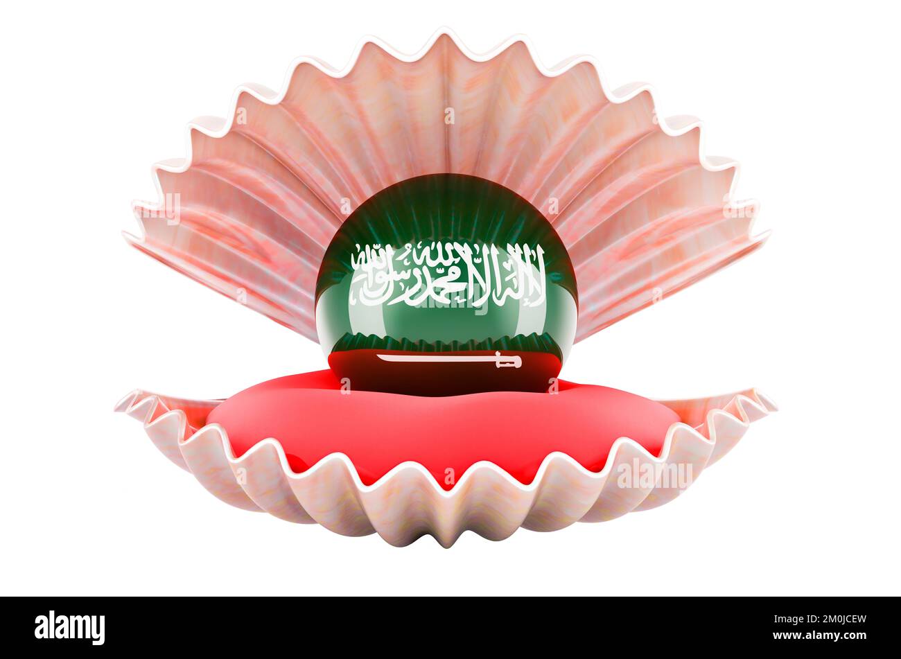 Travel in Saudi Arabia, concept. Pearl with Saudi Arabian flag inside ...