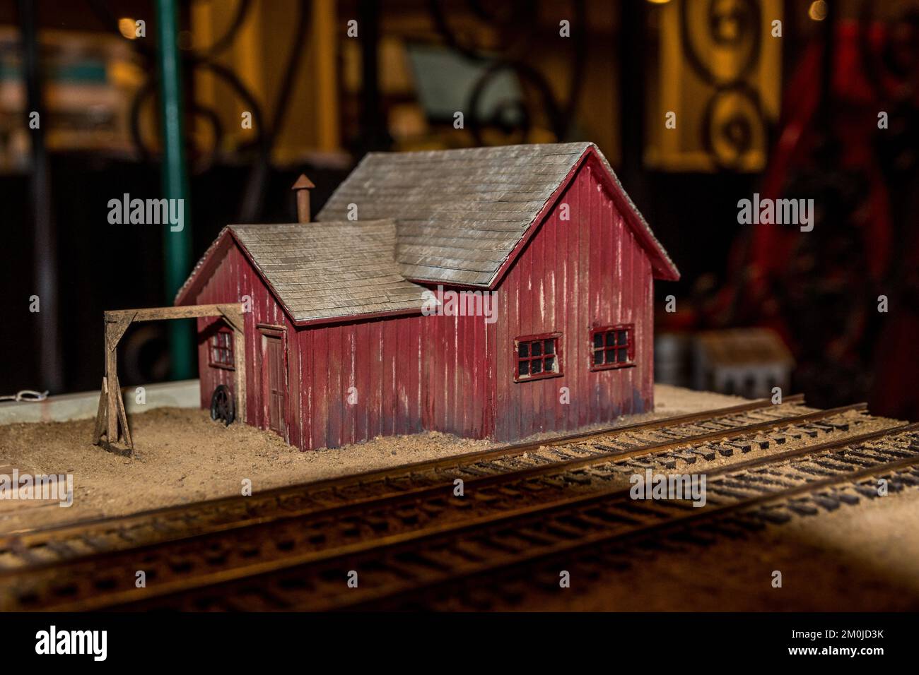 A beautifully aged building in a model train layout Stock Photo Alamy