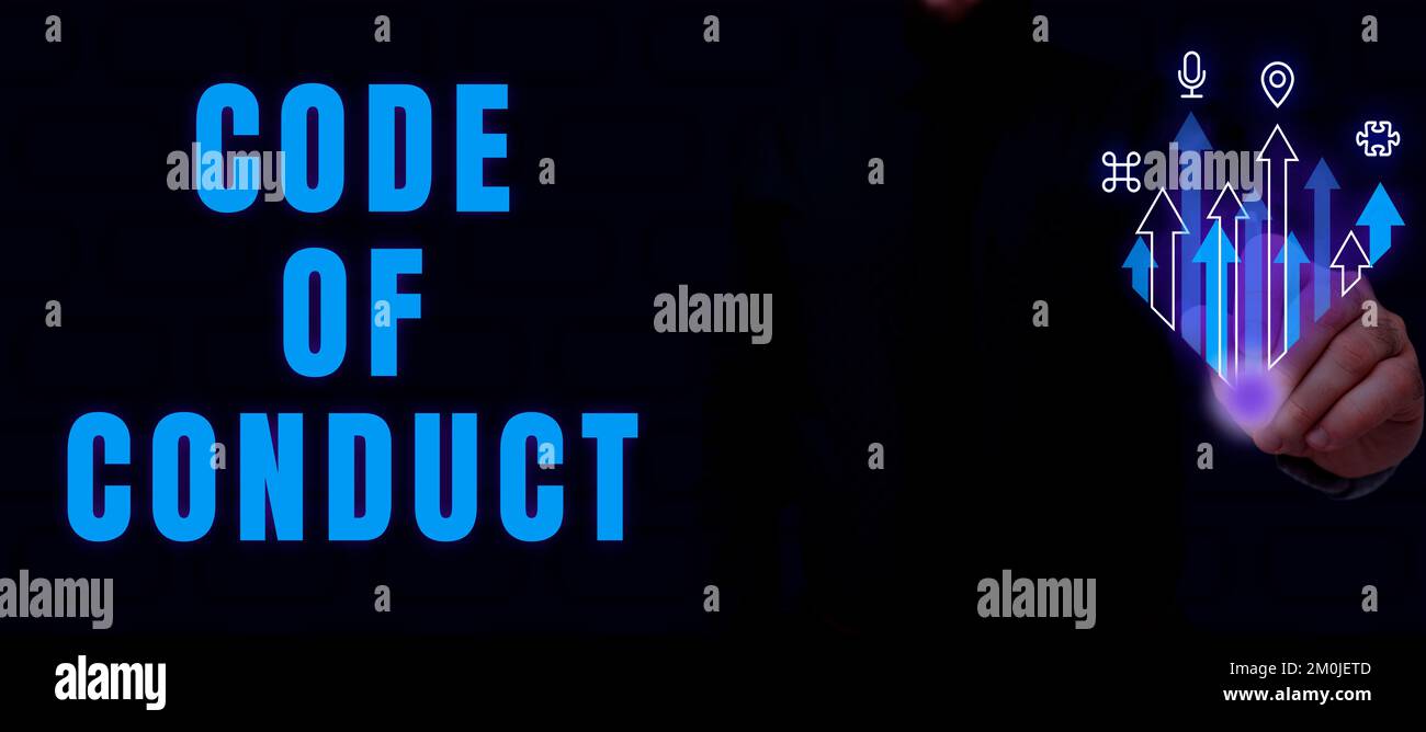Writing displaying text Code Of Conduct. Conceptual photo Ethics rules ...