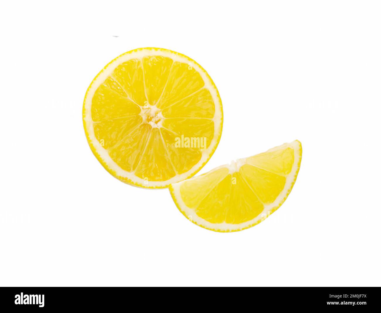 Slice of citrus fruit isolated on white background. lemon slices Stock Photo