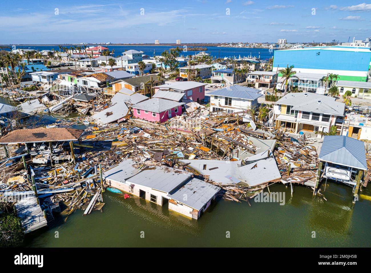 Fort Ft. Myers Beach Florida,Estero Island aerial overhead view from above,houses homes cottages