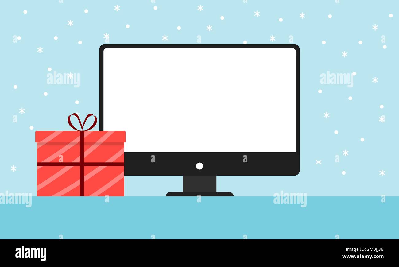Empty space for pasting on a laptop Stock Vector