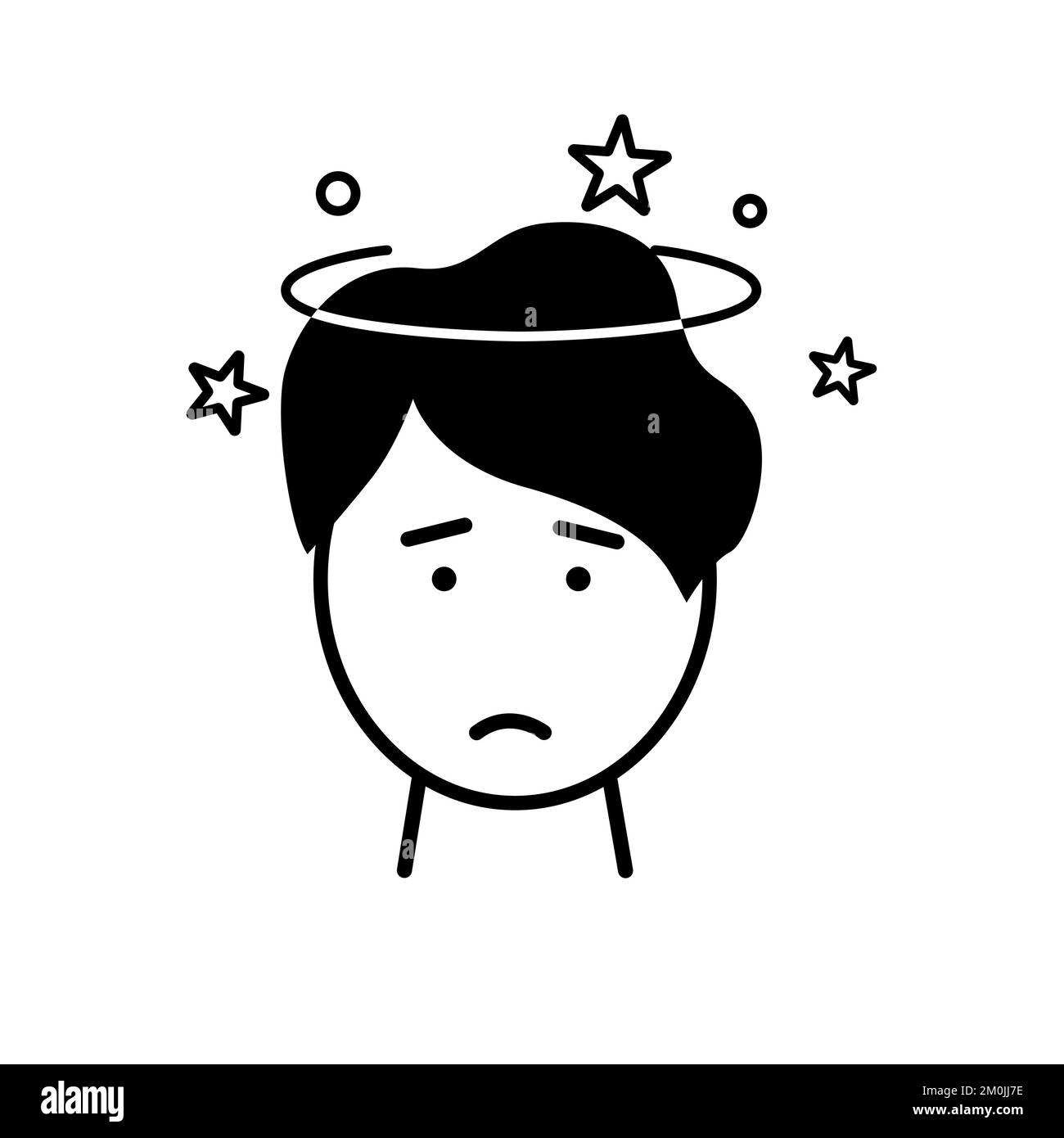 Man Character Depression, Stress. Something seems to be missing inside Stock Vector
