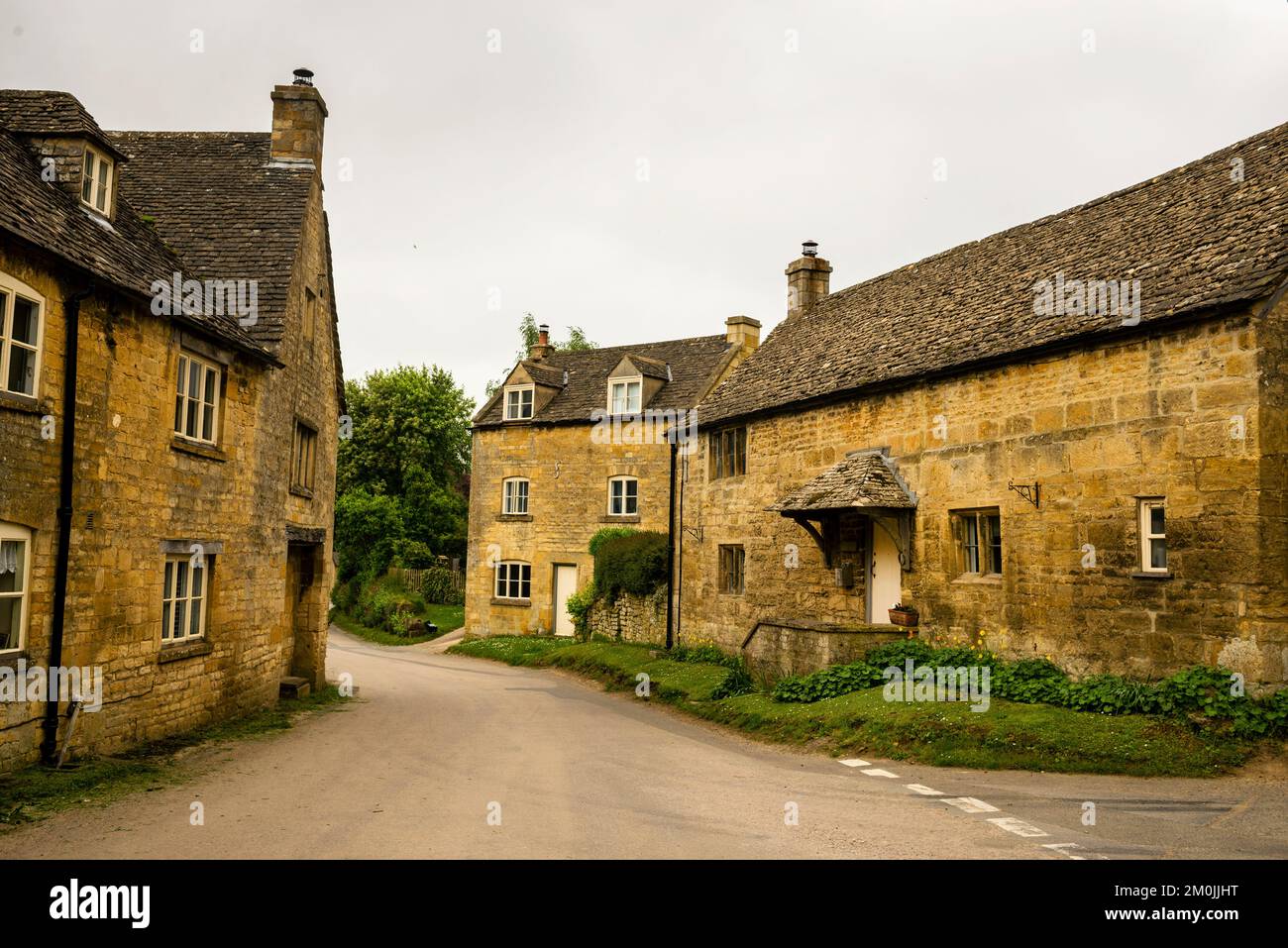 Authentic old world Cotswold stone buildings in Guiting Power along The ...