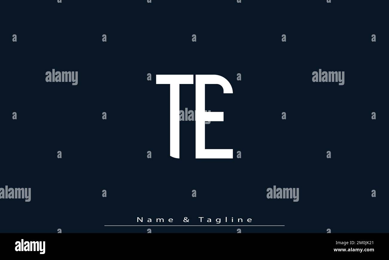 Alphabet letters Initials Monogram logo TE , ET Stock Vector