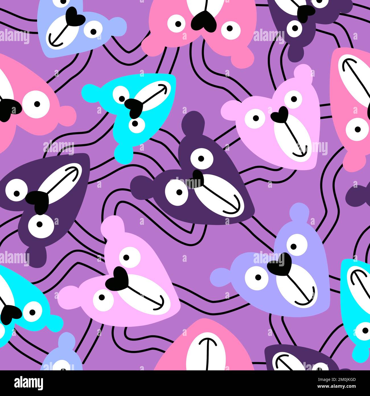 Cartoon toys animals seamless fluffy bears pattern for wrapping paper ...