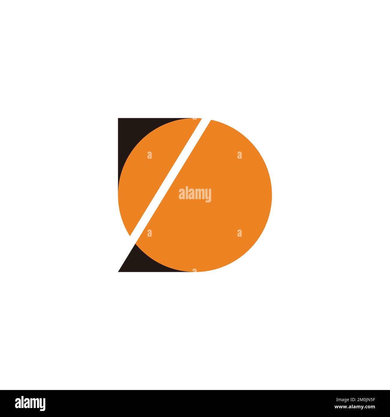 letter d circle sun simple geometric logo vector Stock Vector