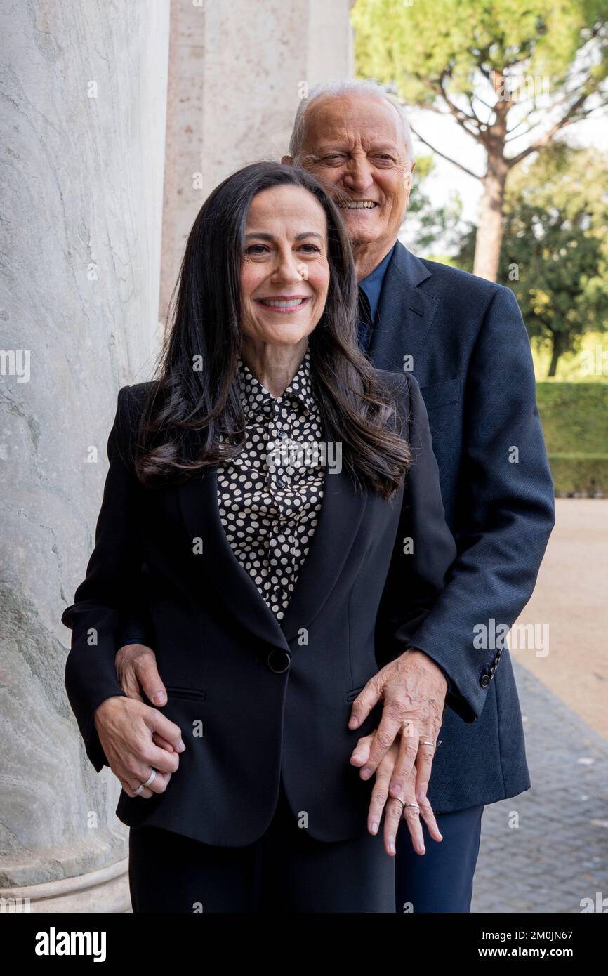 Francesca De Stefano Versace and Santo Versace attend the 'Saint Omer'  photocall in Rome. (Photo by Stefano Costantino / SOPA Images/Sipa USA  Stock Photo - Alamy