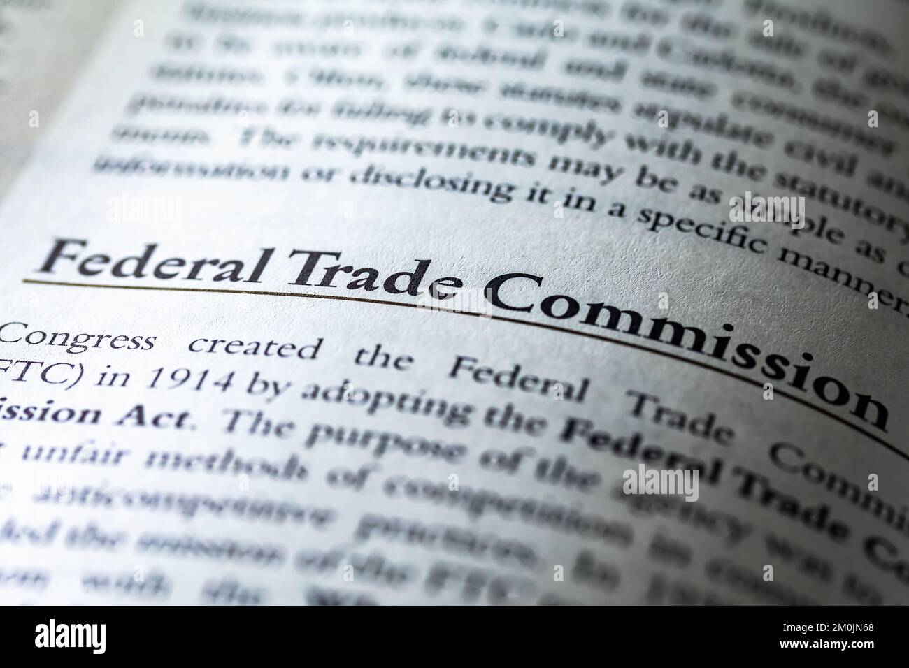 A part referring to Federal Trade Commission, FTC, written in a legal