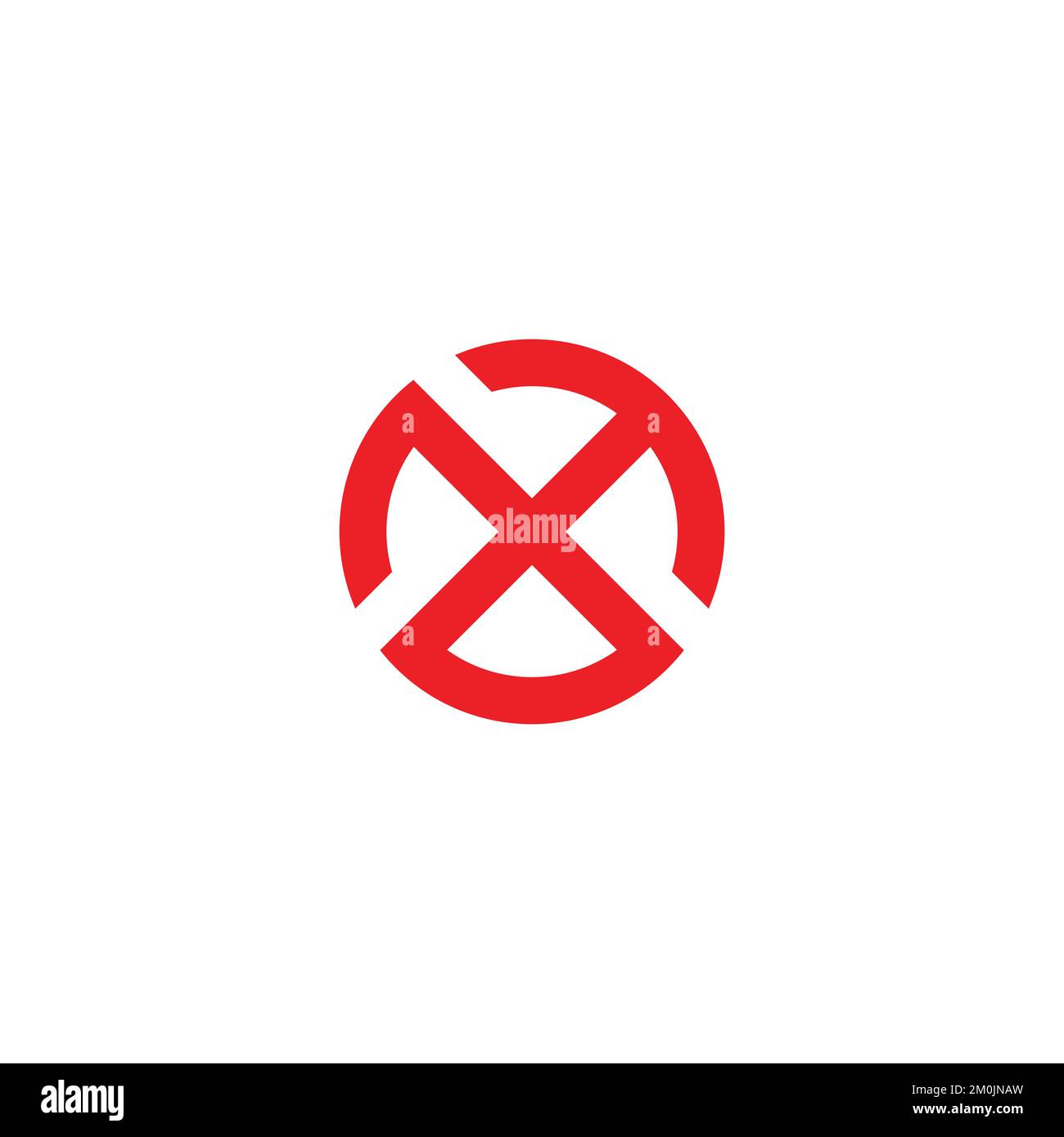 letter xt cross circle geometric logo vector Stock Vector
