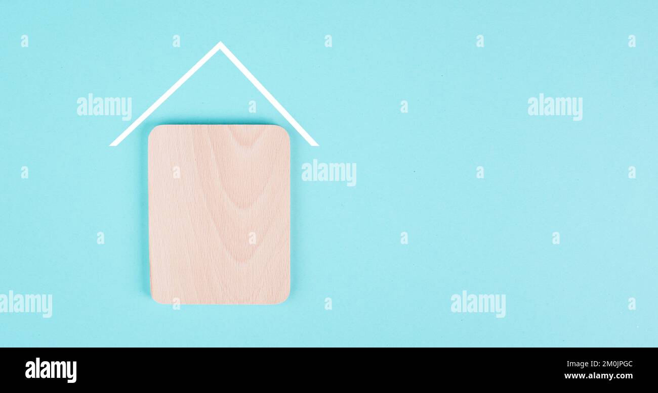 Wooden house with a roof, planning to build or rent a new home, real