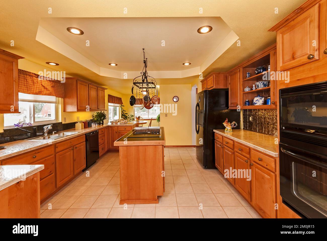 A very nice contemporary modern kitchen with wooden and lots