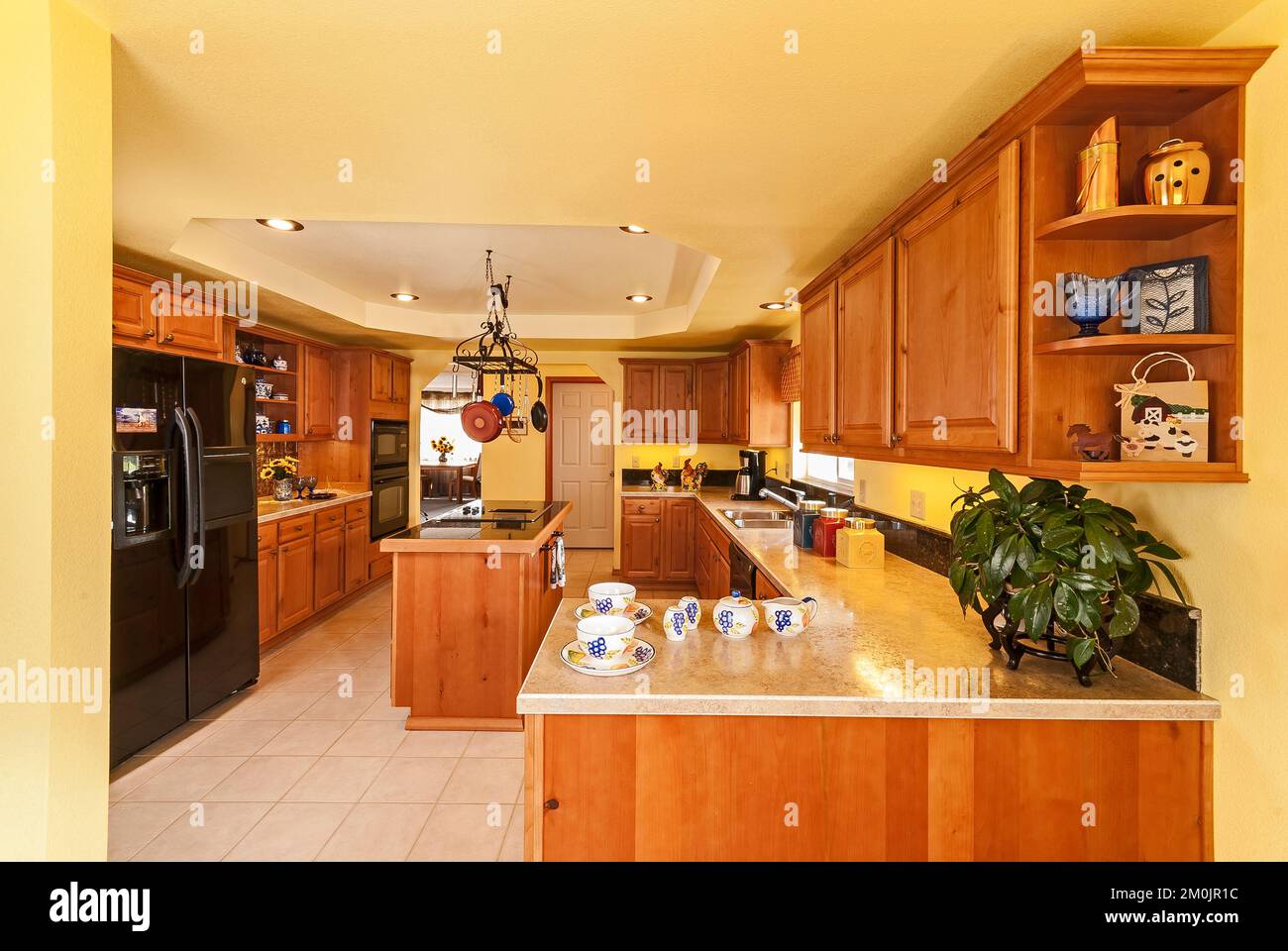 A very nice contemporary modern kitchen with wooden and lots