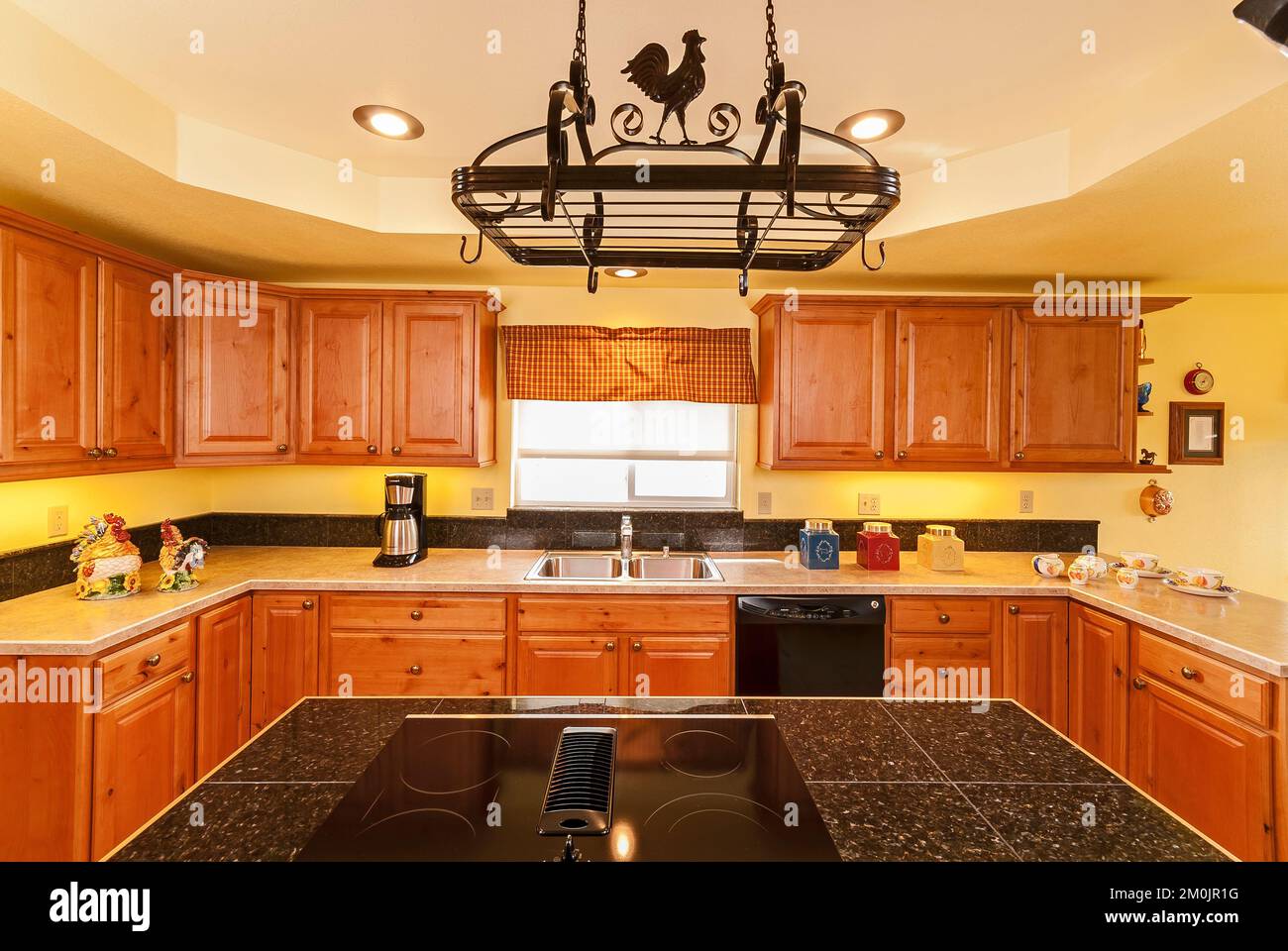 A very nice contemporary modern kitchen with wooden and lots