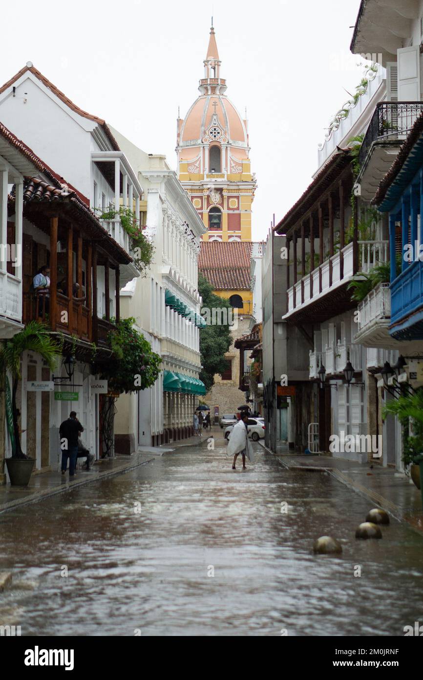 Record rain in Cartagena, Colombia Stock Photo - Alamy