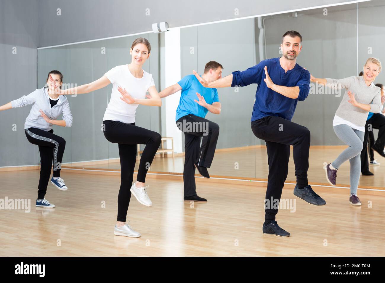 People practicing vigorous dance Stock Photo