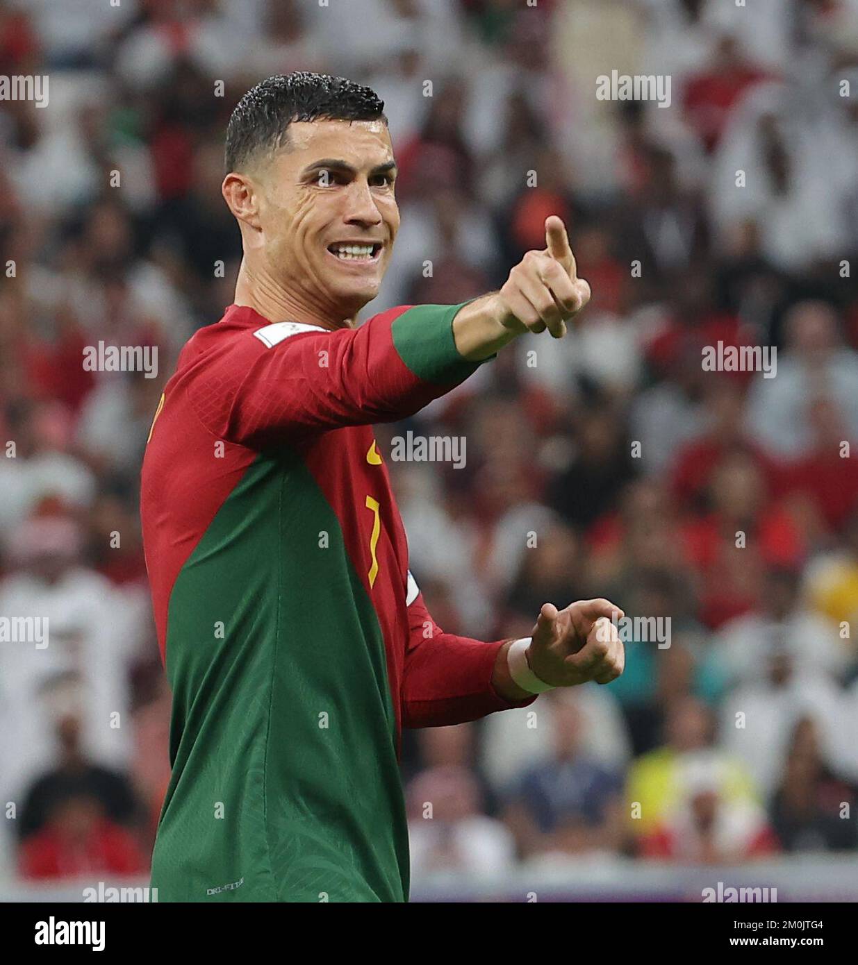 Qatar, Doha. 6th Dec, 2022. World Cup 2022 : Porugal Vs Switzerland.Match #56 - Portugal vs. Switzerland.Lusail Stadium.Portugal 6 : 1 Switzerland .3 goals Goal by Portugal .# 26 G. Ramos one goal .by Portugal #3 PEPE & one goal by # 5 RAPHAEL GUERREIRO of Portugal.one by #15 Rafeal Leao of Por .& one by #5 AKANJI of Swiss .Christiano Ronaldo in Action. (Credit Image: © Seshadri Sukumar/ZUMA Press Wire) Stock Photo