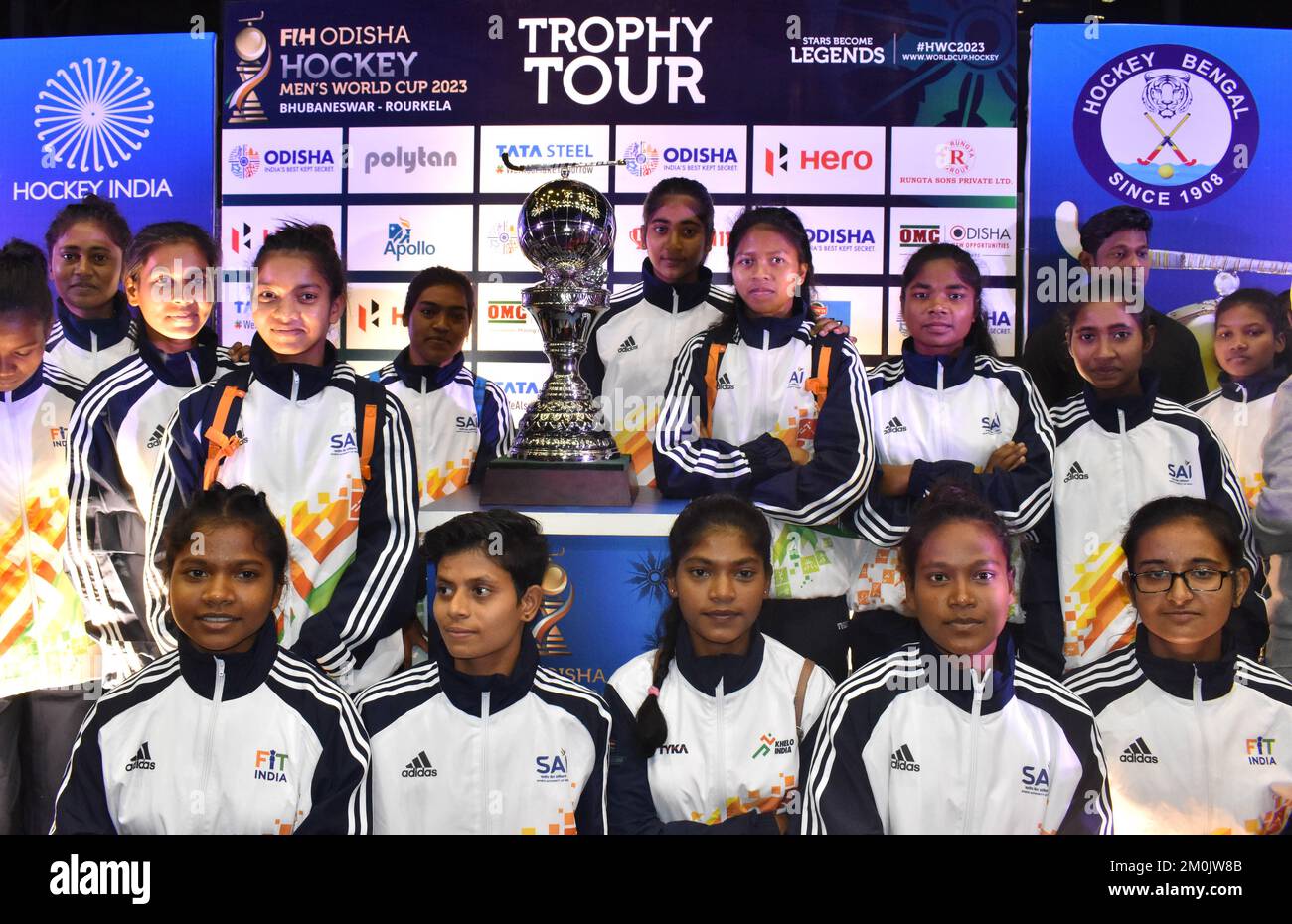 Kolkata, West Bengal, India. 7th Dec, 2022. The trophy of FIH Odisha