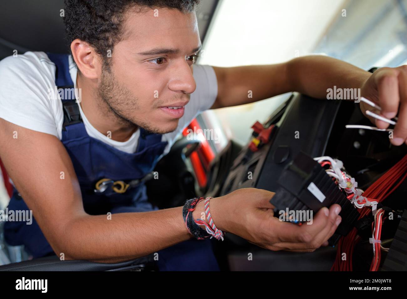 an automotive wiring the repairs Stock Photo Alamy