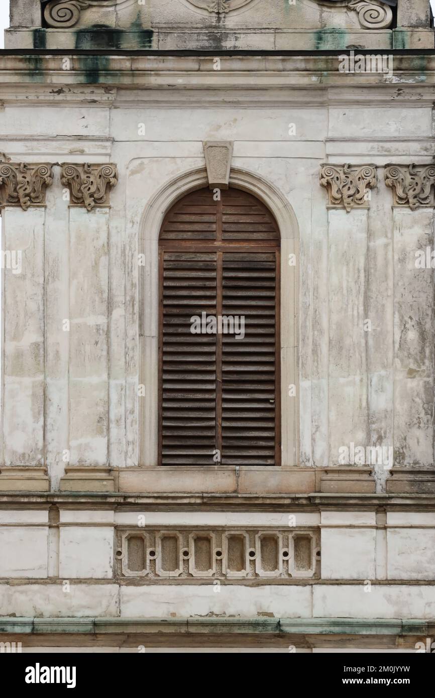 Middle Age Window Texture of aged wooden window of the old Christ Church or ancient ...