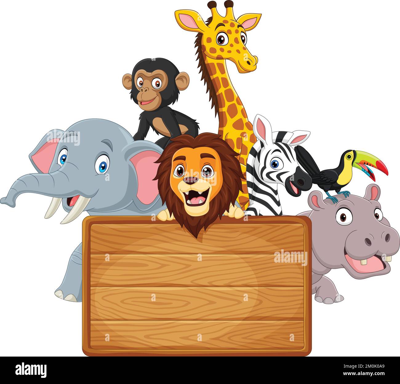 African animals with blank board sign stock vector image art alamy