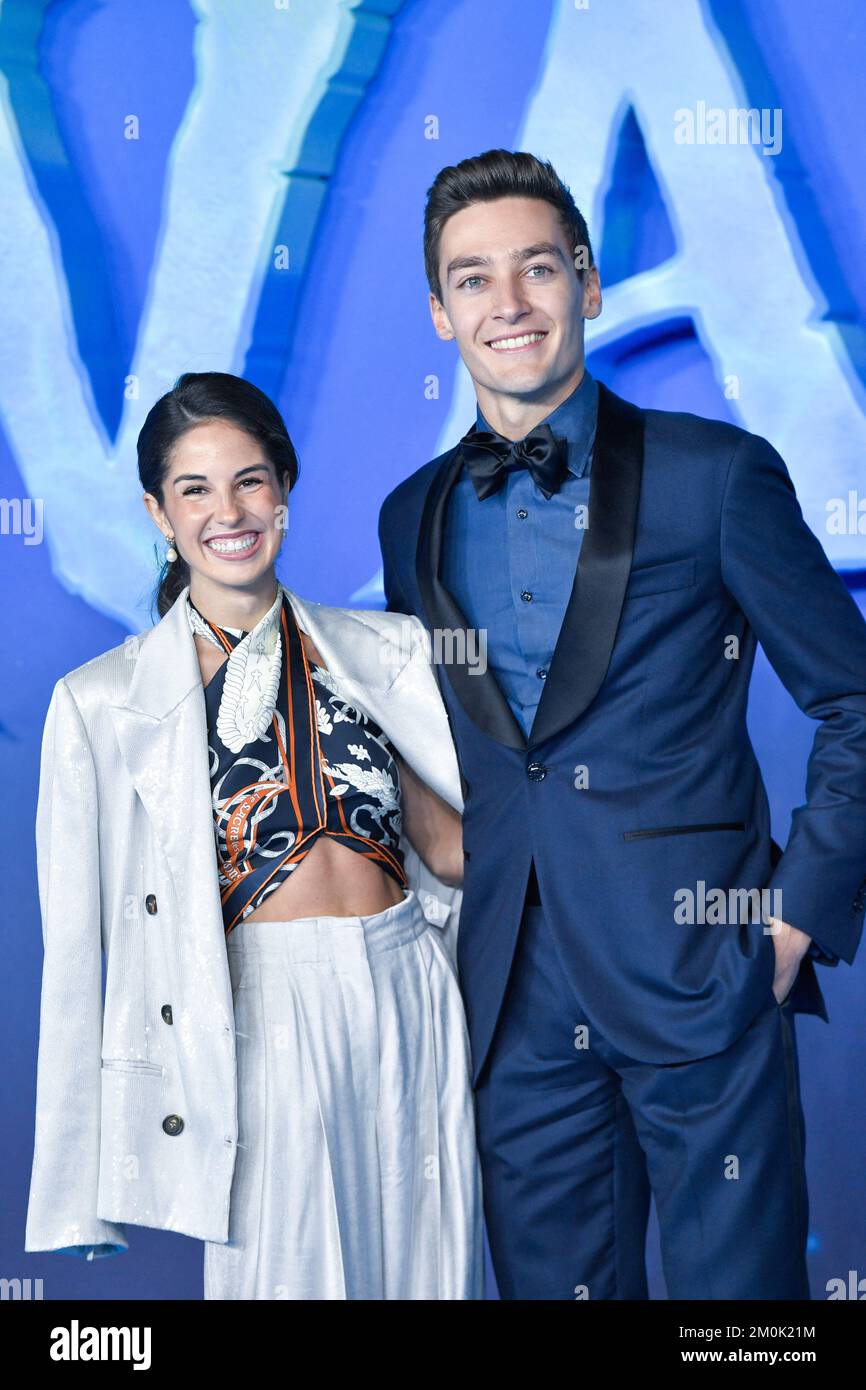 Carmen Montero Mundt and George Russell attending the Avatar: The Way Of Water World Premiere in London, England, on December 06, 2022. Photo by Aurore Marechal/ABACAPRESS.COM Stock Photo