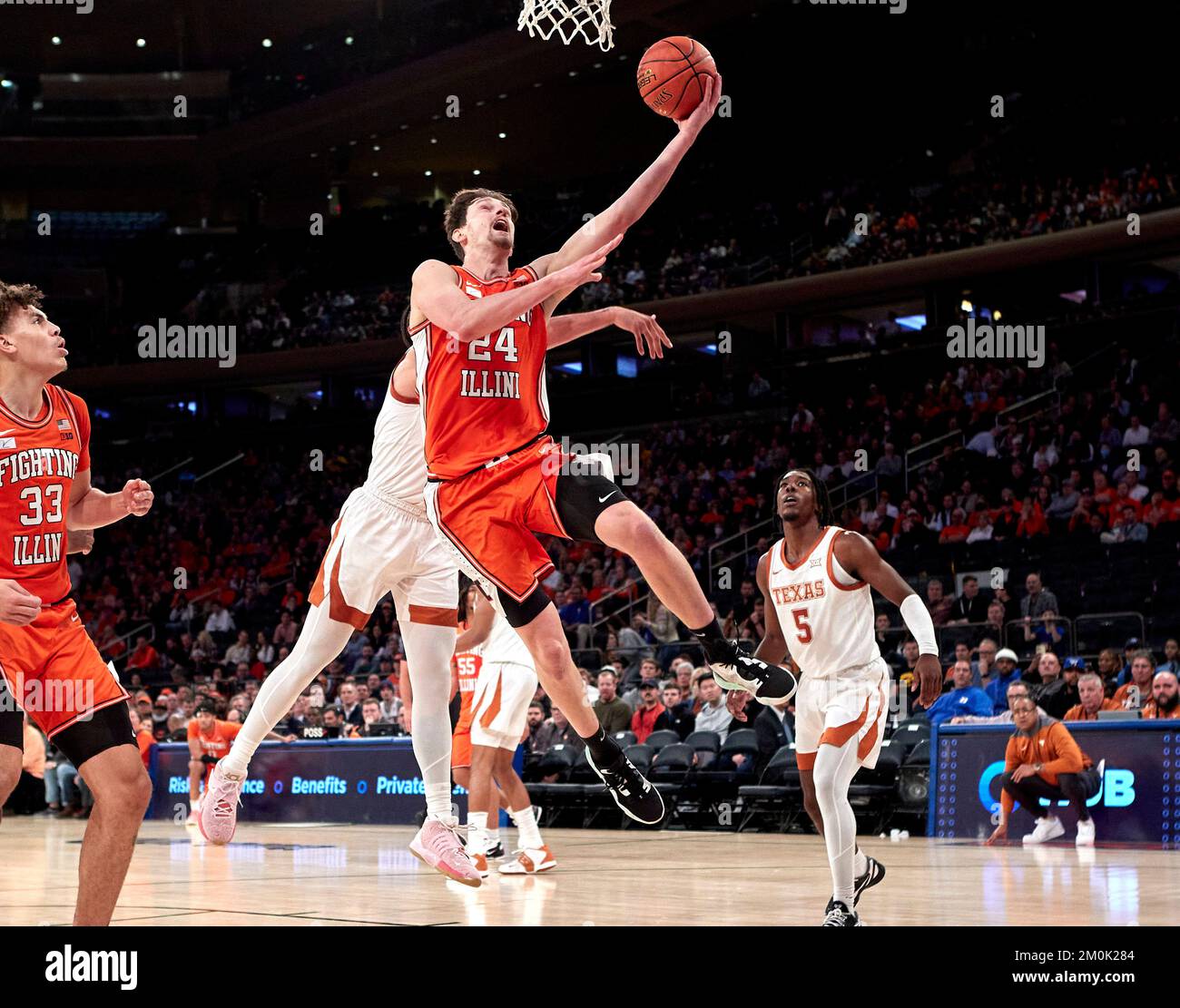 New York City, US,  Dec 6, 2022. Iowa Hawkeyes forward Kris Murray (24) drives to the basket in the first half during the Jimmy V Classic at Madison Square Garden in New York City on Tuesday Dec 6, 2022. Duncan Williams/CSM Stock Photo