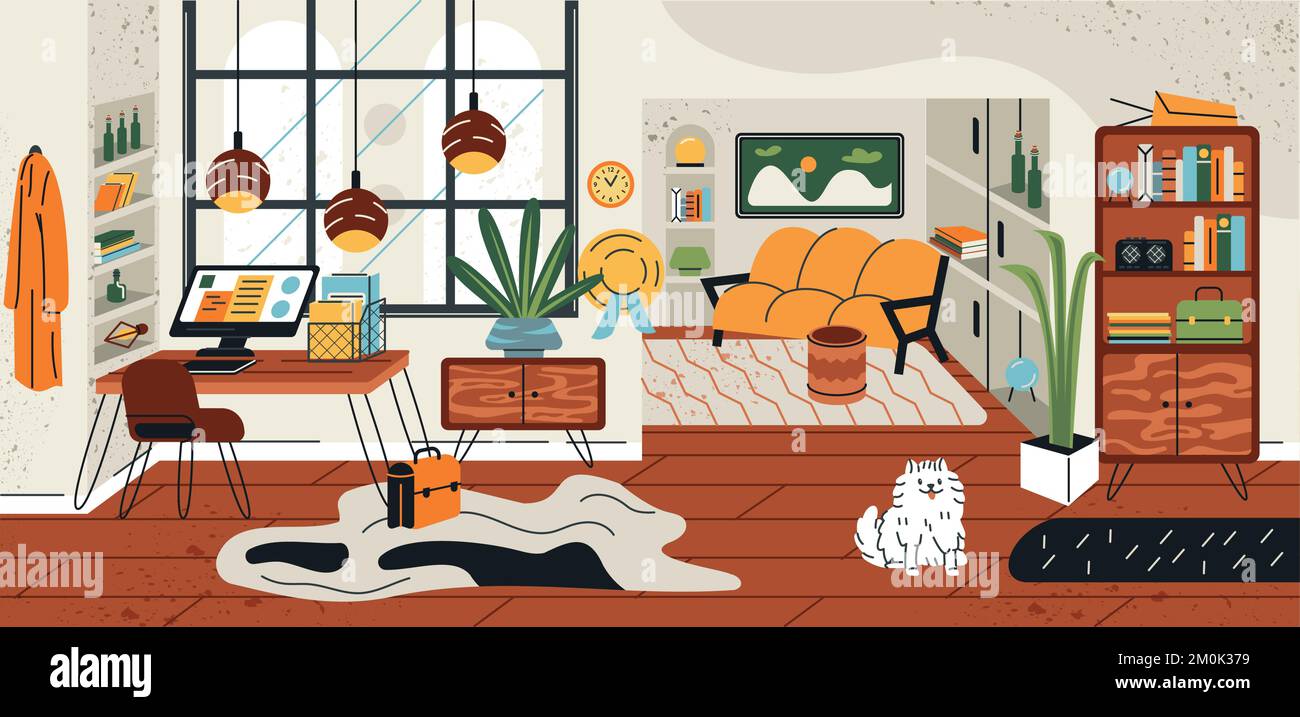 Modern living room concept Stock Vector Image & Art - Alamy