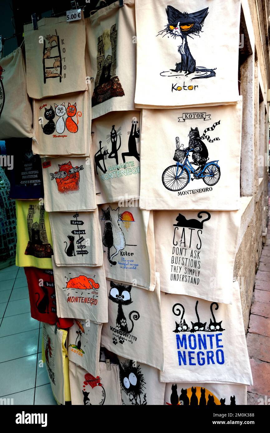 Souviner items in a shop in Kotor Montenegro Stock Photo