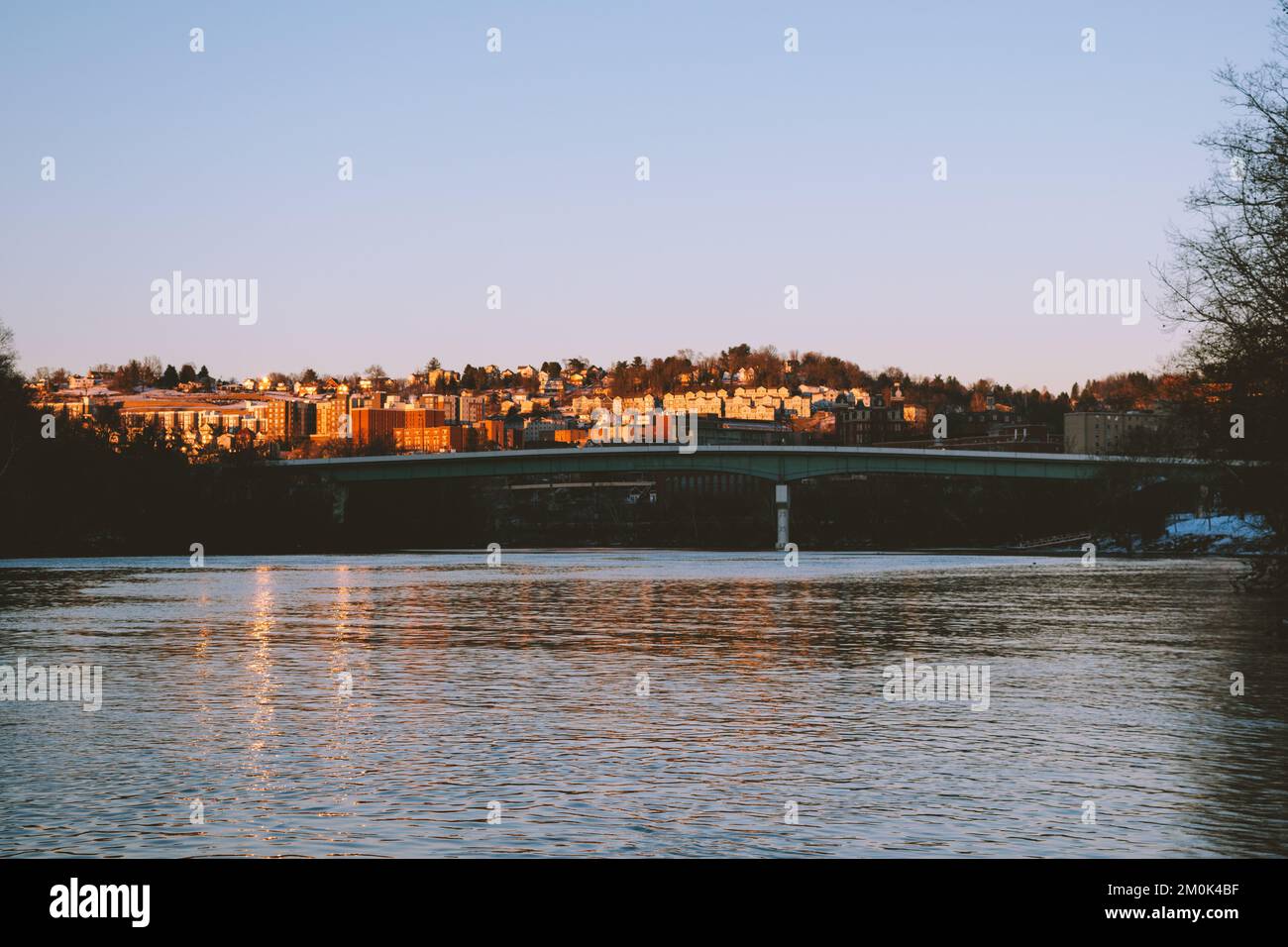 View of downtown Morgantown, West Virginia from the Monongahela River ...