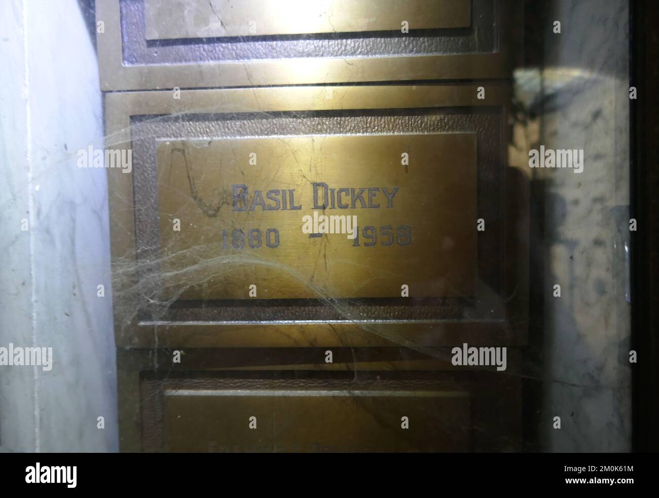 Los Angeles, California, USA 3rd December 2022 Screenwriter Basil Dickey's Grave/urn in Abby of the Psalms at Hollywood Forever Cemetery on December 3, 2022 in Los Angeles, California, USA. Photo by Barry King/Alamy Stock Photo Stock Photo